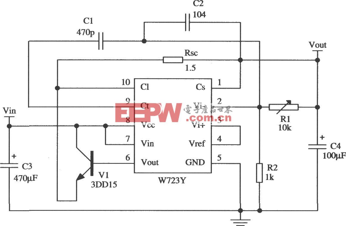 W723的高壓限流型擴流應用電路