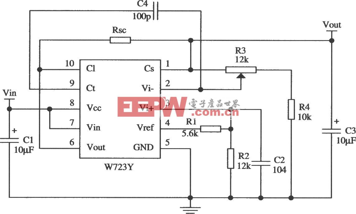 W723正集成稳压器的典型应用电路
