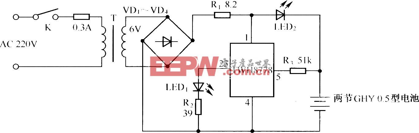 简单镉镍电池自动充电器电路(二)
