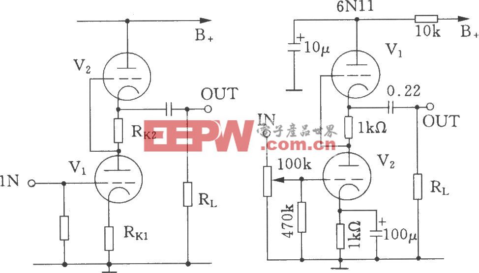 SRPP电子管前级放大器电路图