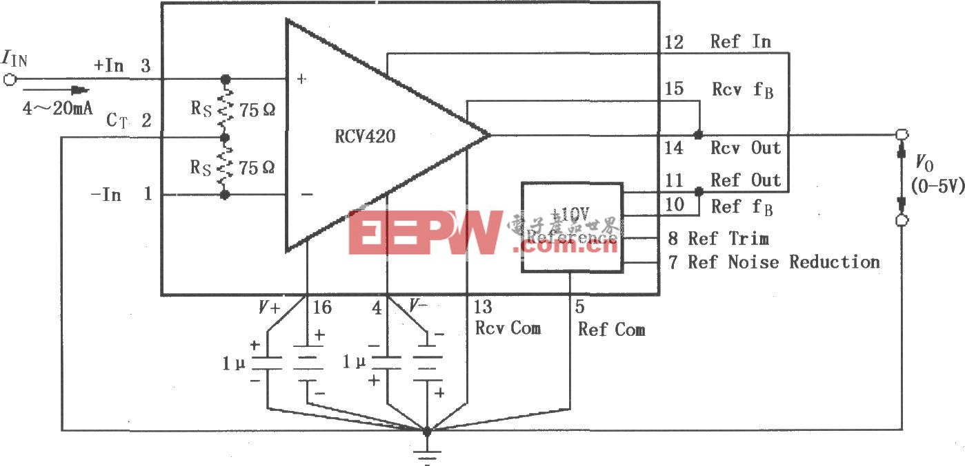 RCV420基本电源和信号连接电路