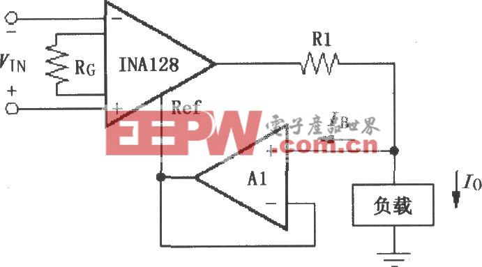 由INA128构成的差分电压-电流变换电路