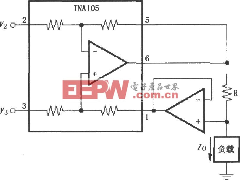 差动输入电压-电流变换器(INA105)