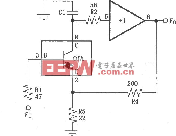 宽带跨导型运算放大和缓冲器OPA660的电流反馈放大电路