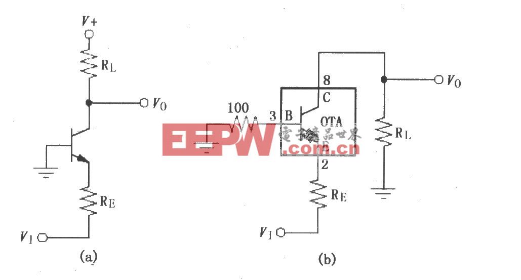 宽带跨导型运算放大和缓冲器OPA660的共基极(共-B)放大电路