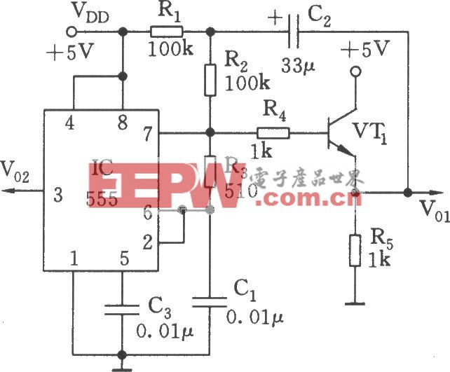 自舉式鋸齒波產生器電路(555)