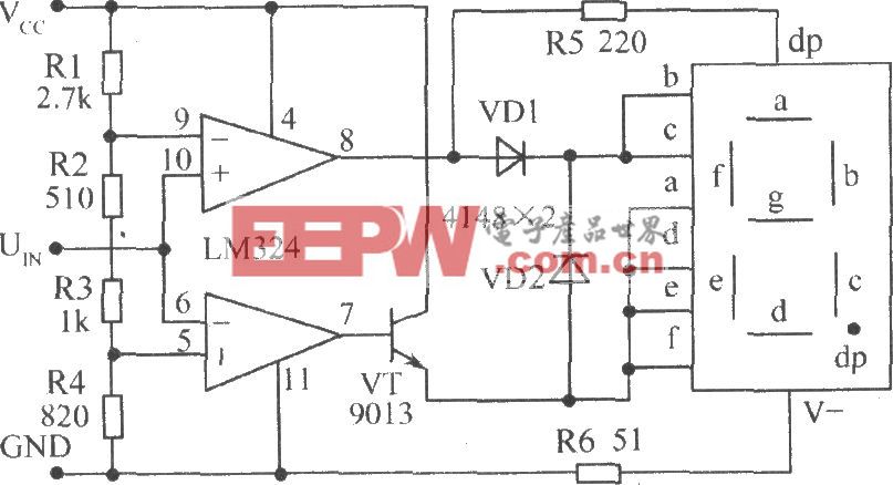 通过电阻Rl～R4设置不同的高、低电子检测阈值的电平检测电路