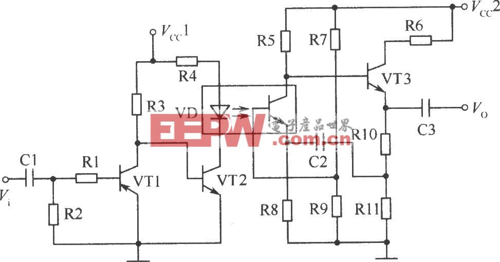 光电耦合器在音频放大电路中的典型应用电路