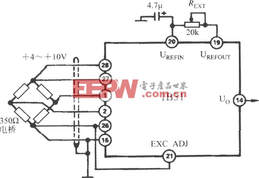 降低激励电压的电路(宽带应变信号调理器1B31)