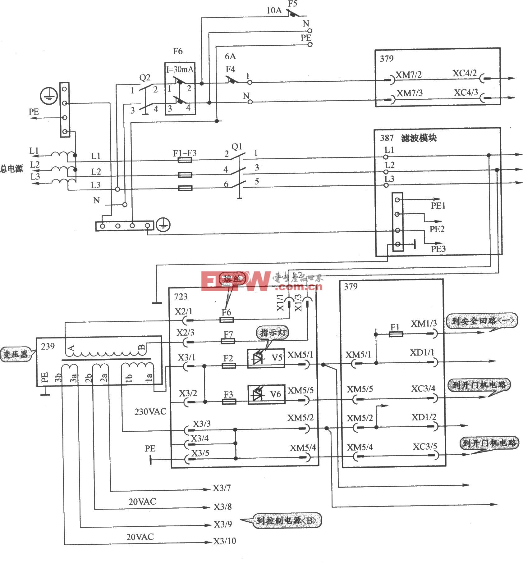 通力3000电梯控制电源电路(1)