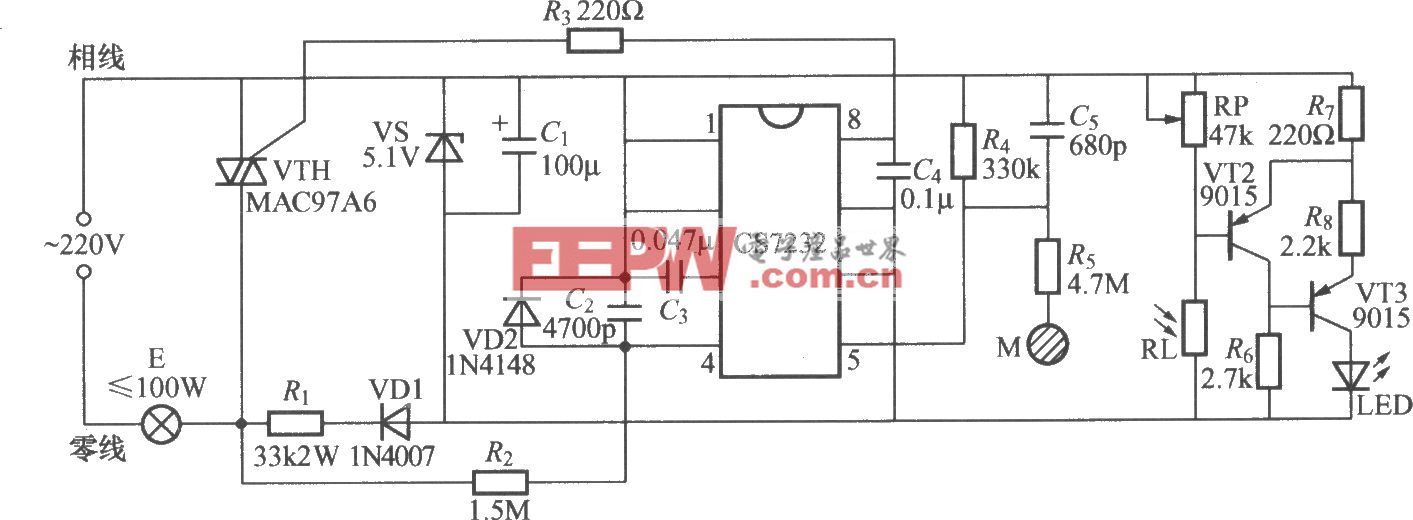 CS7232触摸式无级调光灯电路(2)