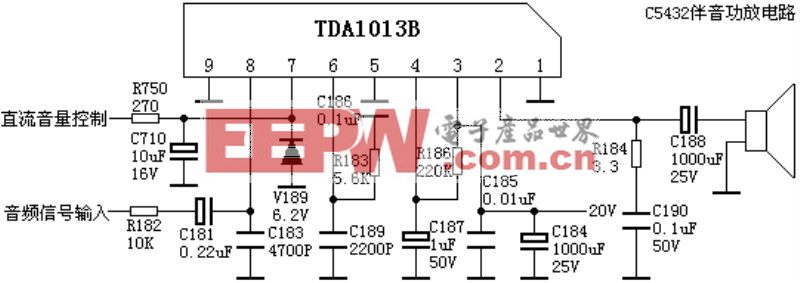 彩色电视机常用伴音电路：TDA1013B
