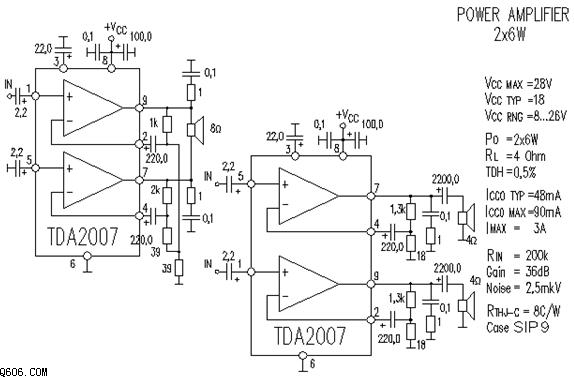 TDA2007制作的功放电路图
