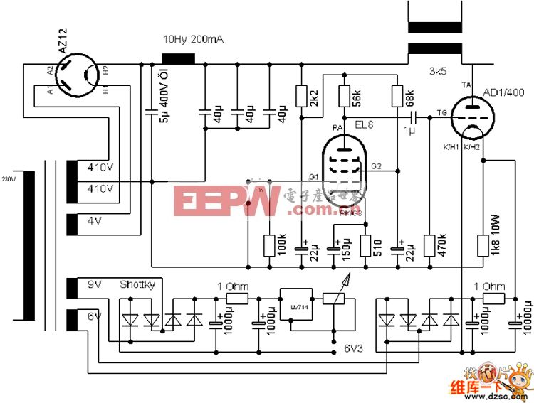 el8 ad1/400小功率单端电路图