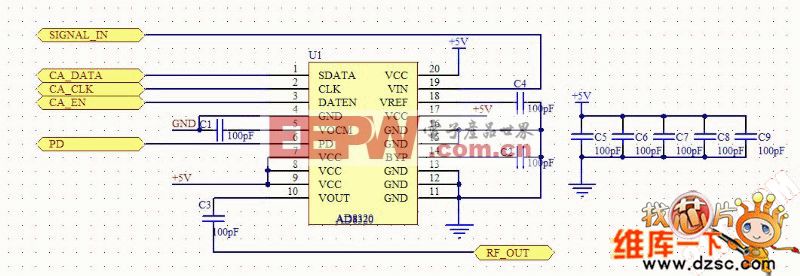 Cable Modem用AD8320电路图