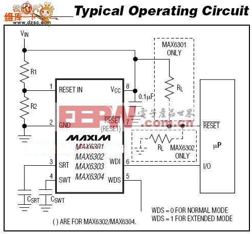max6303/max6302/max6301/max6304应用电路图