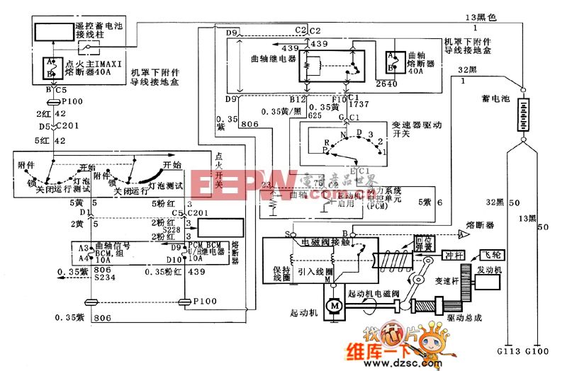 >别克启动系统电路图