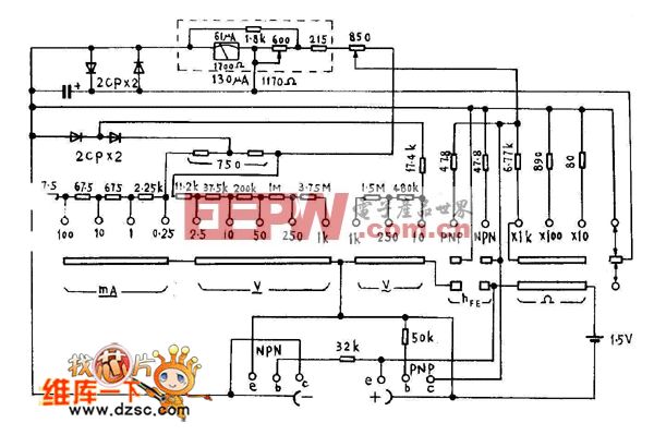 mf40万用表电路图