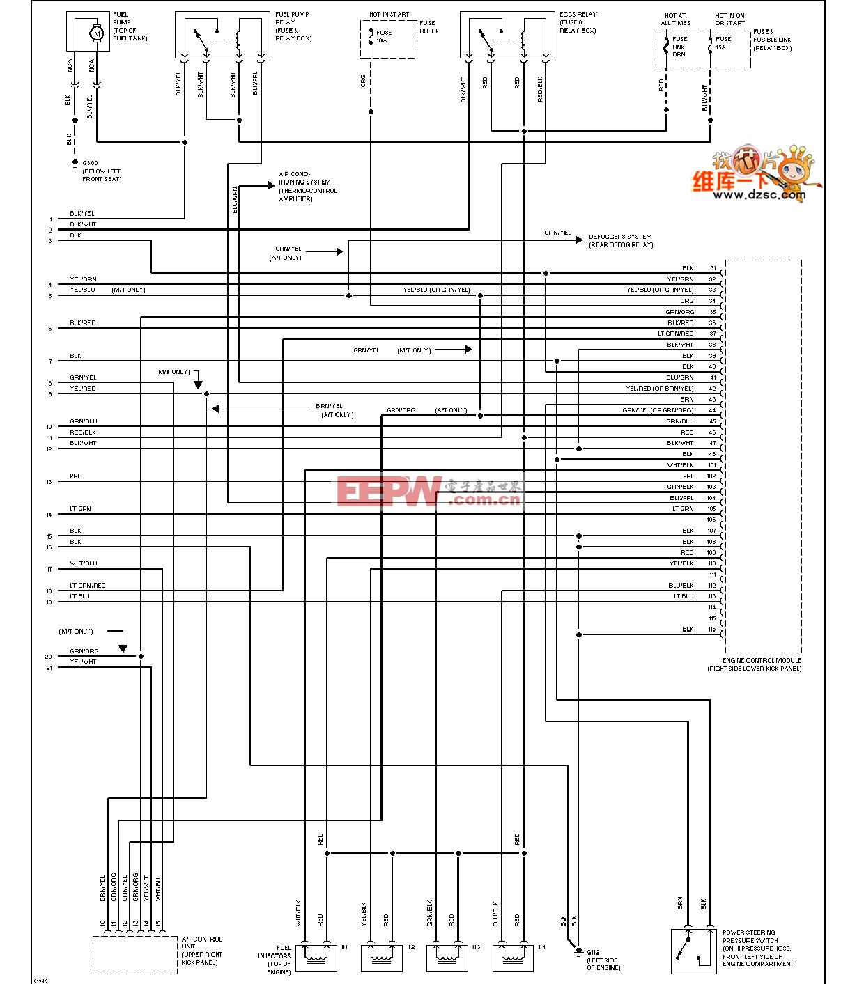 240SX-1994日产尼桑2.4L发动机性能电路图（续图2）