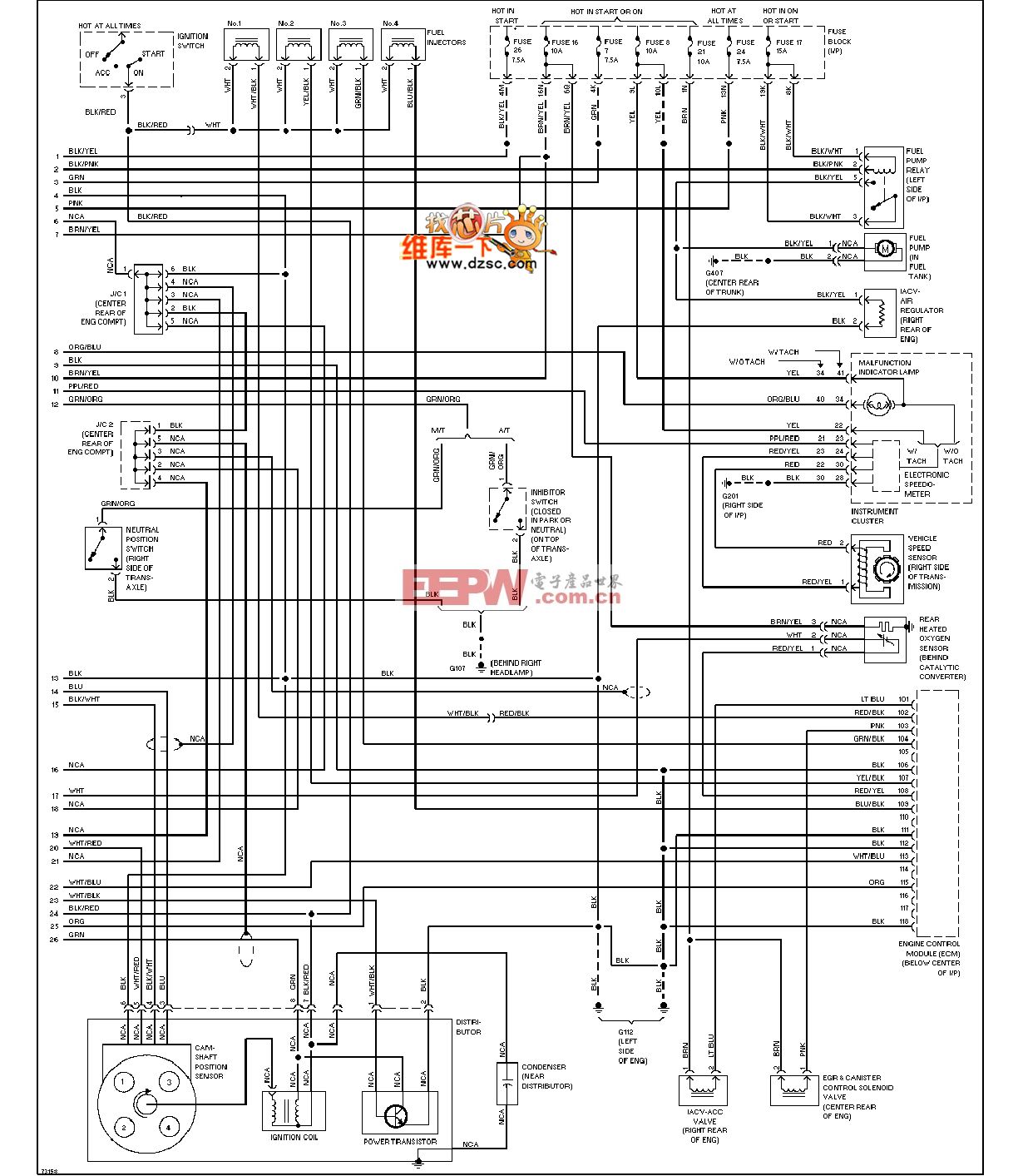 240SX-1995日产尼桑2.0L发动机性能电路图（续图）