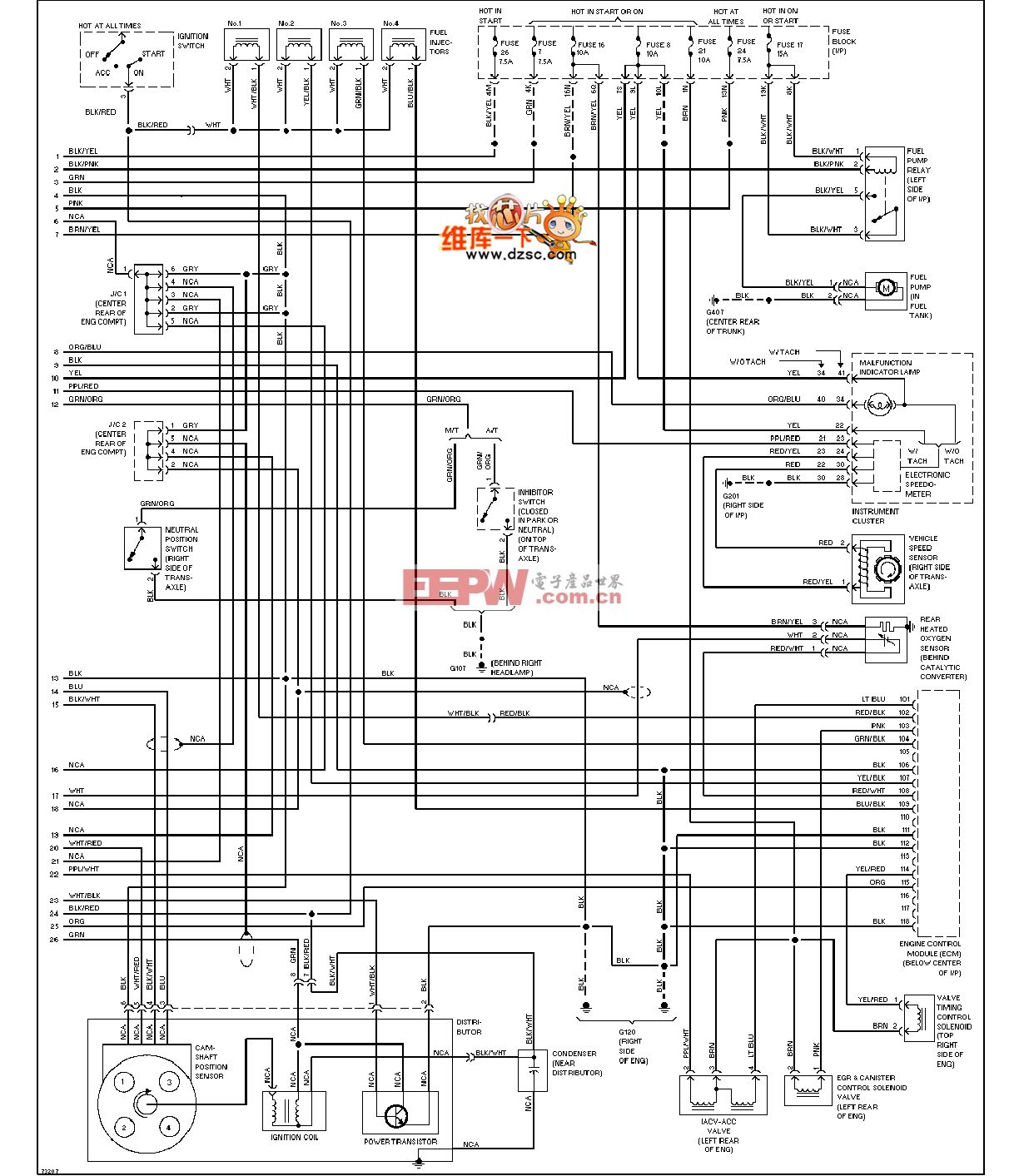 240SX-1995日产尼桑1.6L发动机性能电路图（续图）