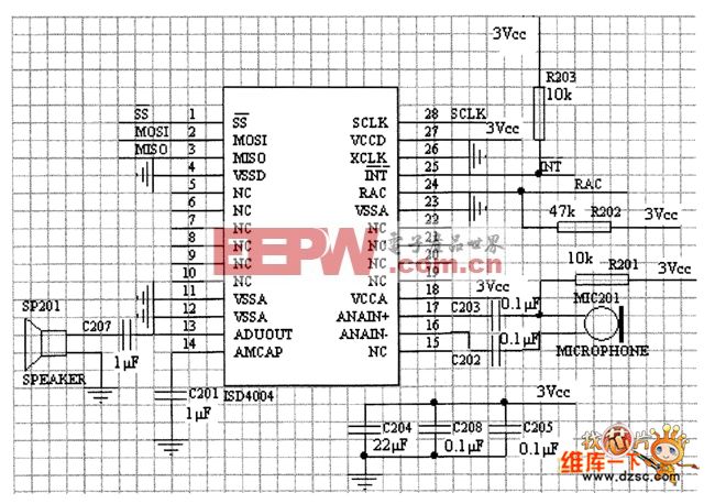 ISD4004接口模块电路图