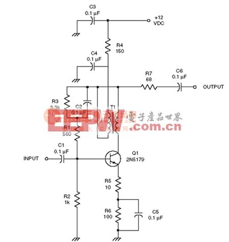 射频Amplier电路：Broadband RF amplifier circuit