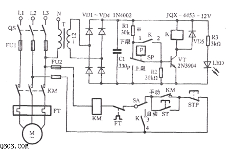 电接点压力表液位电子控制电路