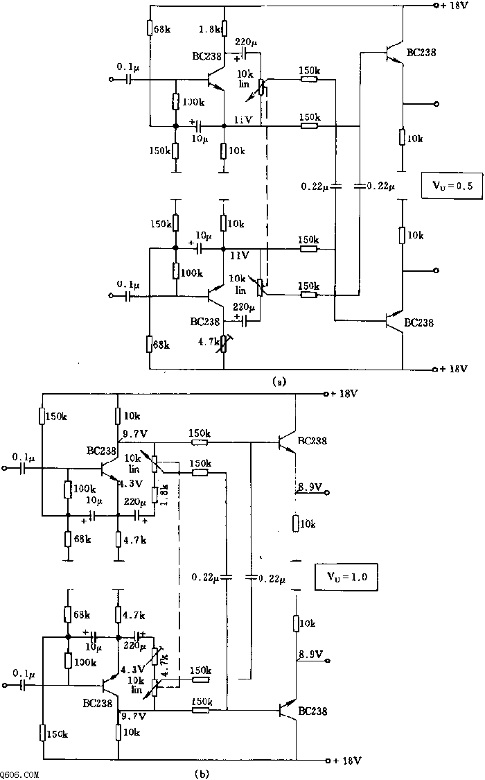 带立体声单声超转换的基带宽度调节器电路图