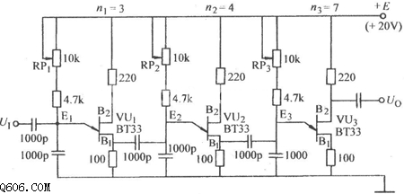 单结晶体管三级分频电路图