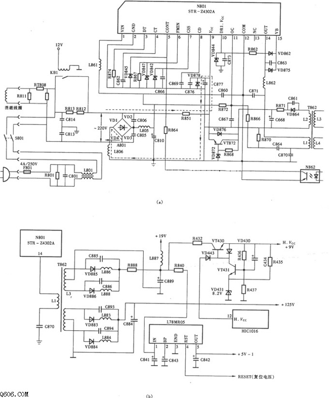 海信tg-1b机芯开关电源(str-z4302a)电路图