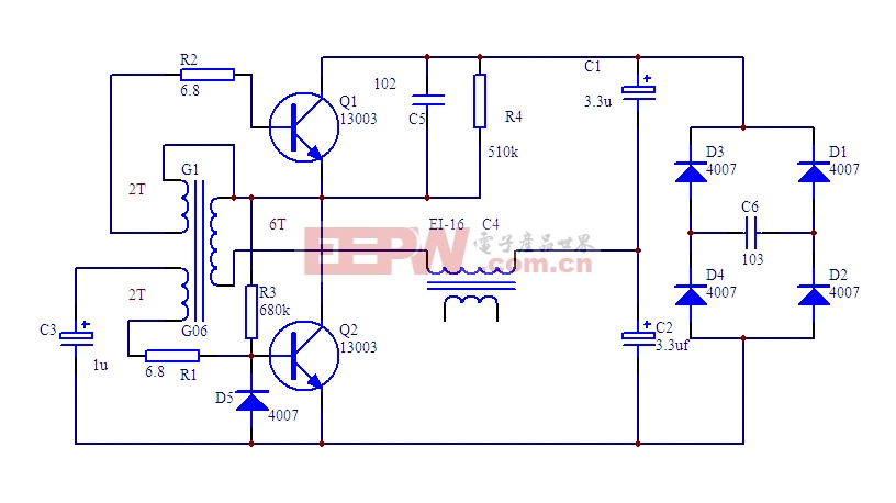 小型中功率开关电源(10W-60W电路图)