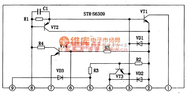 STR一S6309集成块的内电路方框图