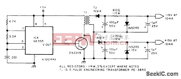 从 5v到±15v电路-其他电源电路图-电子产品世界