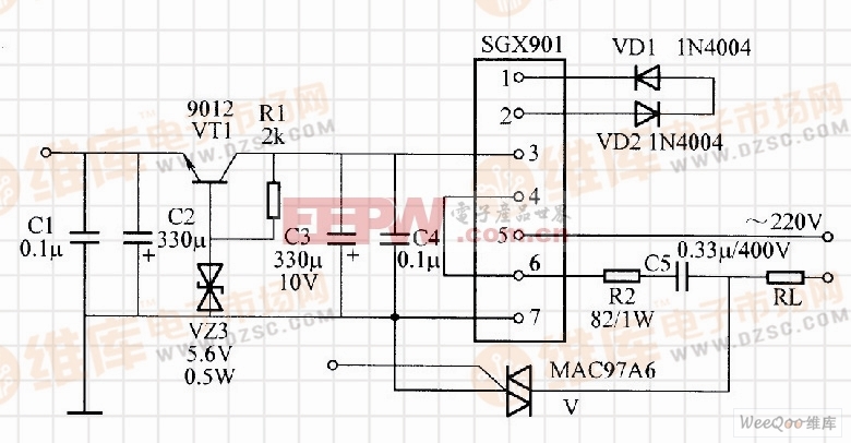 由SGX901组成的开关型电源电路