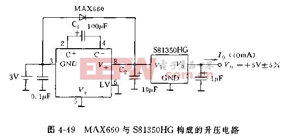 MAX660与S81350HG构成的升压电路图