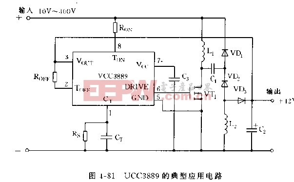 采用UCC3889构成的典型应用电路图