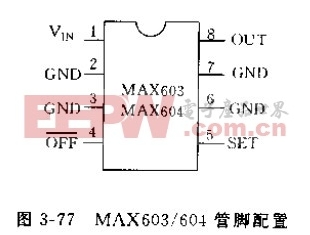 MAX603/604可调电压线性集成电源稳压器