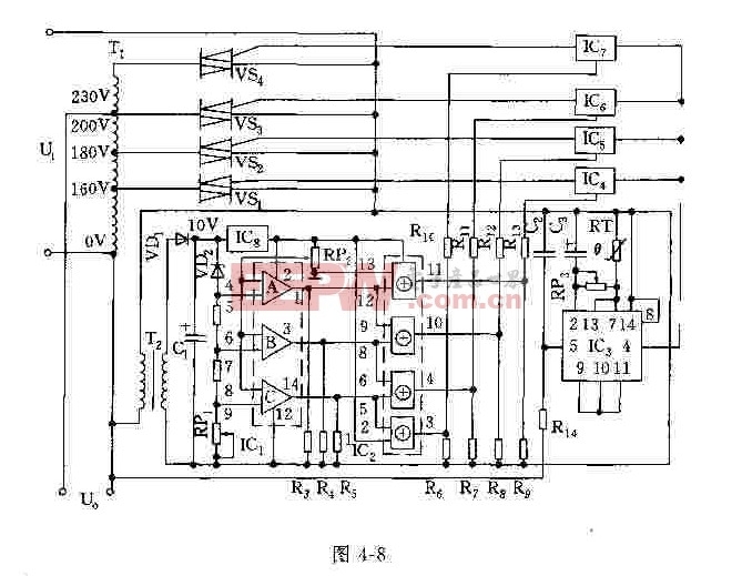 IC1等元件组成电压比较器