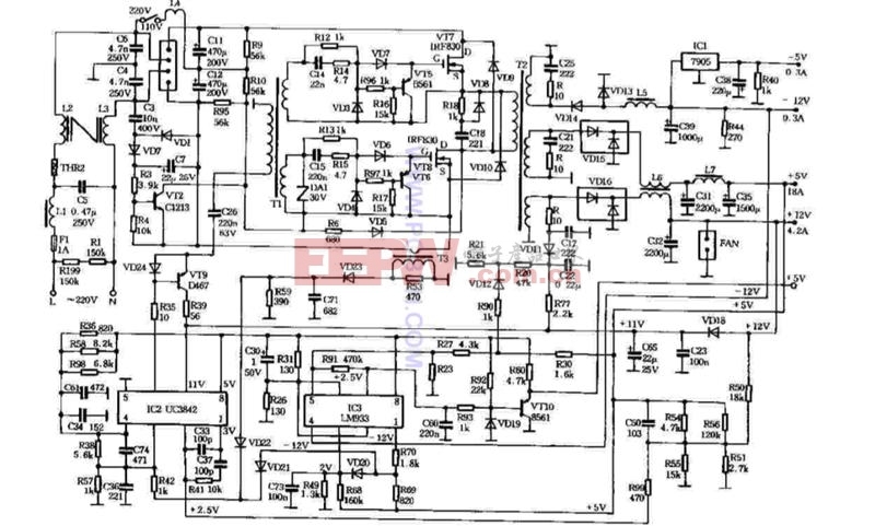 ASTEC SA145-3420微机稳压电源电路图