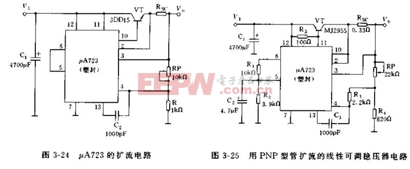 PNP型管扩流的线性可调稳压器电路
