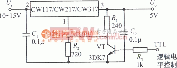 CW117／CW217／CW317构成的逻辑控制集成稳压电源电路