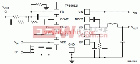 TPS56221简化应用电路图