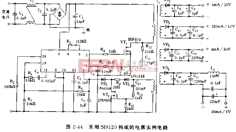 SI1920芯片设计电源实例电路图