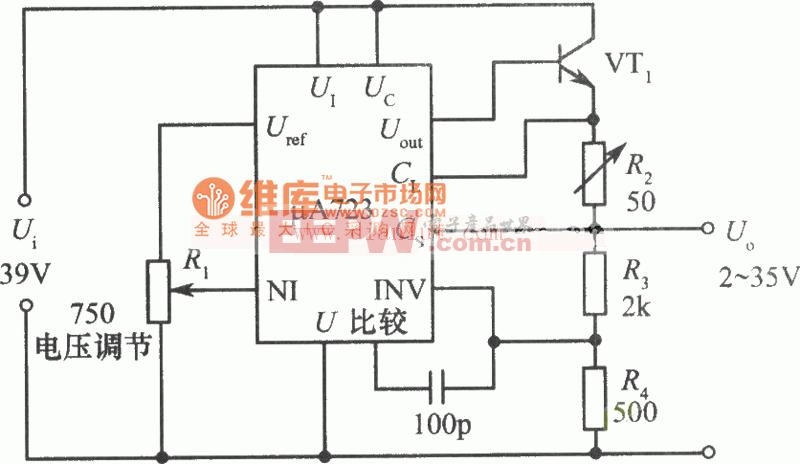 2～35V/10A可调式稳压电源电路
