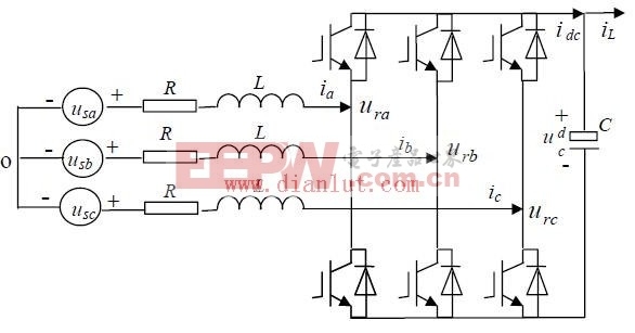 三相电压PWM整流器回路拓扑电路原理图