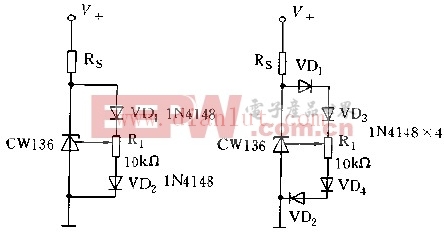 电位器两端串联二极管的电路