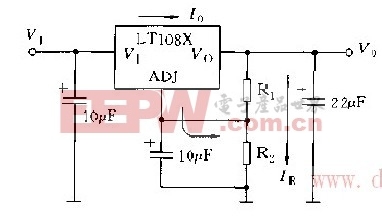 可调式LT108X的基本应用电路图示意图