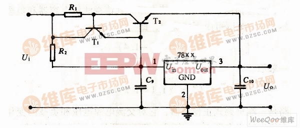 CW78××系列输出电流扩展稳压电路