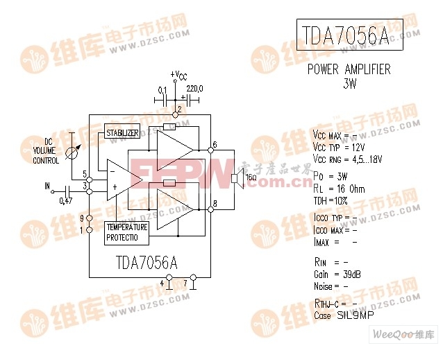 TDA7056A 音响IC电路
